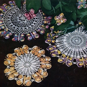 Butterfly Doily Pattern, PDF Instant Download Pattern includes 2 Styles Vintage 1950s Crochet Pattern, Crochet Doily