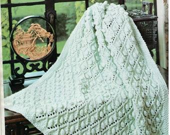 Vintage Knit Afghan Pattern, DIY Design (PDF Download)