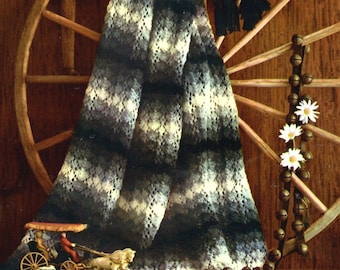 Vintage Knit Afghan Pattern, DIY Design (PDF Download)