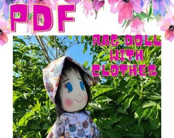 Cloth Doll Sewing Pattern, the PDF Pattern provides clear, step-by-step directions so you can cut, prepare, and sew.