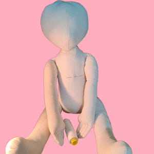 PDF Texile Doll Body Pattern, Cloth Doll Body Pattern for 17&quot; body, Doll Making - Make a round 3 D Doll Head - NOT TUTORIAL - Only pattern