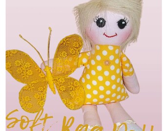 15" Girl Rag Doll Sewing Pattern: Includes Wig Pattern (PDF Tutorial)