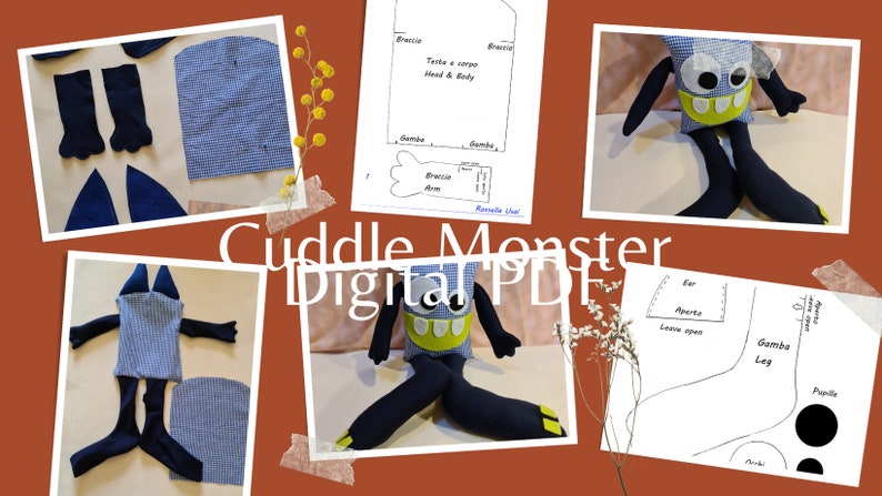 Pattern Bundle 4 in 1, Rag Doll Pattern, Angel Doll Pattern, Mini Doll Pattern, Cute Monster Pattern, 4 PDF Sewing Patterns & Tutorials image 3