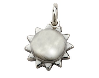 hand carved Sun Pendant in sterling silver