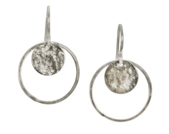 Hoop Earrings, Sterling, Hammered silver hoops, lightweight earring, minimalist, silver jewelry, gifts for her, handmade, unique, classic