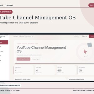 YouTube Content Dashboard: Video Workflow and Channel Metrics Tracker