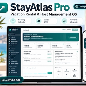 App för värdplanering för korttidsuthyrning | Offline-bokningskalender, gäst-CRM och vinstspårning