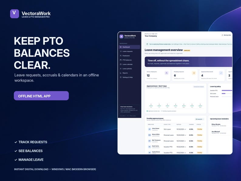 Employee PTO Tracker Pro product preview