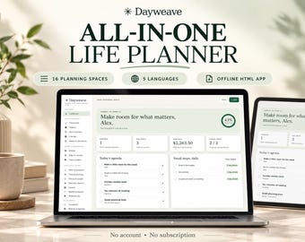 Ultimate All-in-One Life Planner App | Budget, Tasks, Habits, Wedding (iPhone/Android/Tablet/Desktop/Laptop)