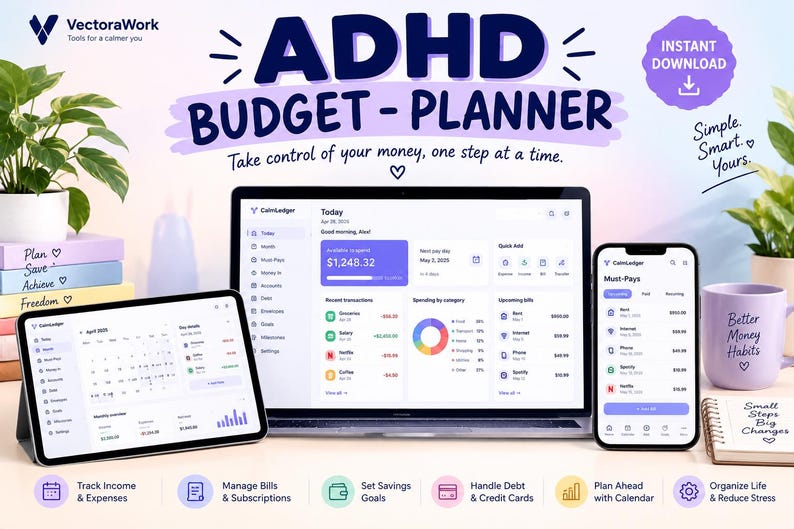 ADHD Budget Planner App product preview
