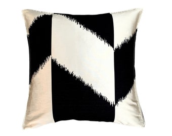 Pierre Frey - Silver & black Ikat pillow