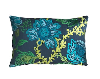 Nina Campbell - Grey Embroidered Lumbar Pillow