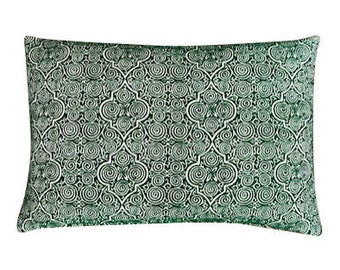 Soane - Persian Maze Emerald Weave rectangle pillow