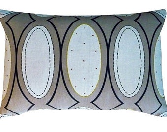 Boussac - beige linen with white and black print