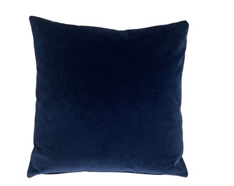 Osborne & Little - Mikado dark blue velvet square pillow