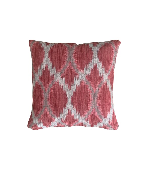 Fontane Red Ikat Pillow Etsy
