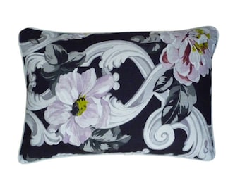 Designers Guild Black & White Floral Pillow