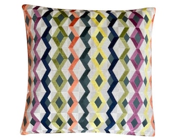 Osborne & Little - Jive Bossa Nova Multicolour velvet square pillow