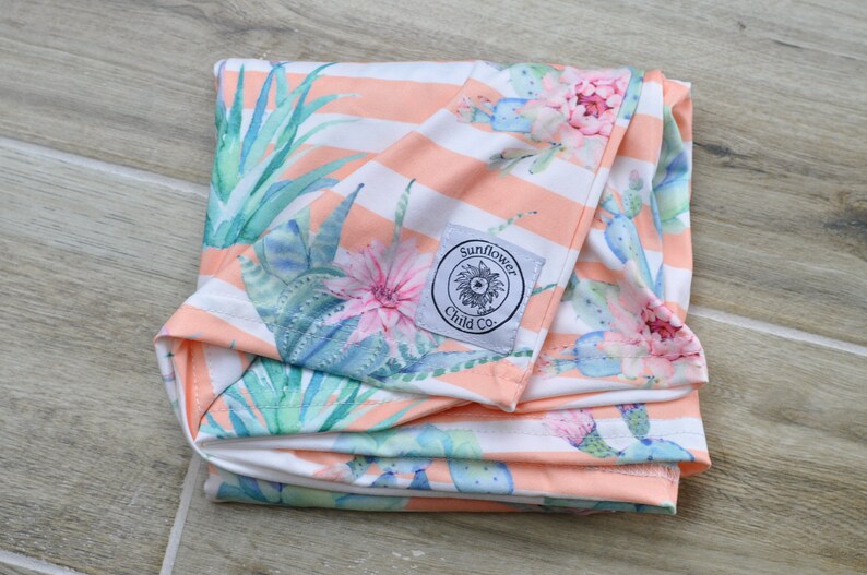 Cart Cover in 1 Cover Carseat Nursing Peach Striped Succulent 4 Scarf