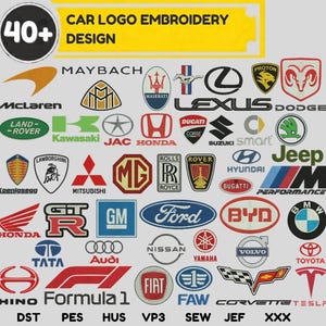 All Car Logo Embroidery Bundle, Luxury Sports Car Brand logo Designs, Vehicle
