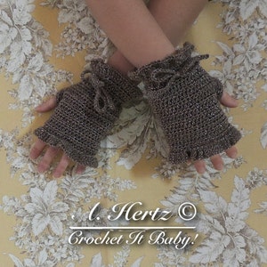 Crochet Frilly Fingerless Gloves - PATTERN ONLY