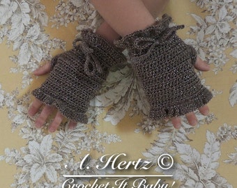 Crochet Frilly Fingerless Gloves - PATTERN ONLY