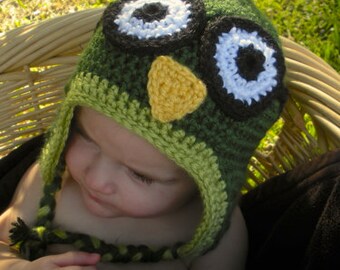 Crochet Wise Owl Hat (4 Sizes) - PATTERN ONLY