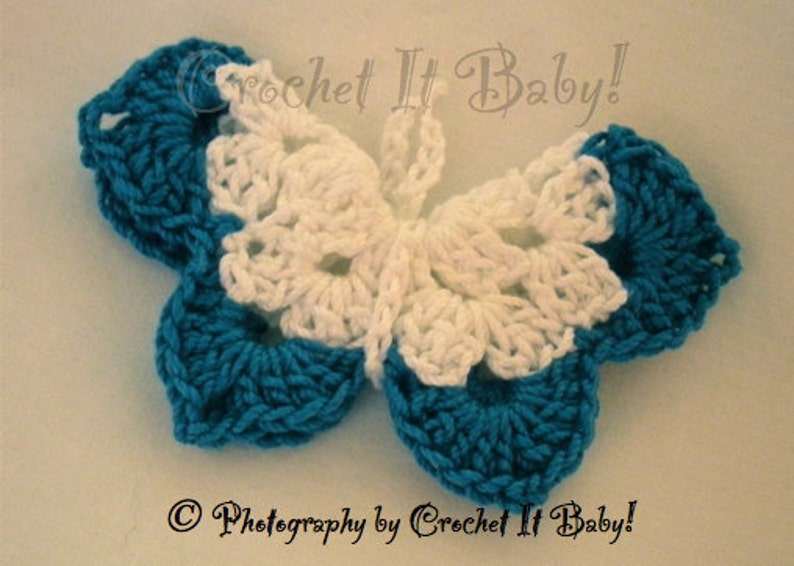 Crochet Butterfly Pin/Hair Clip PATTERN ONLY image 1