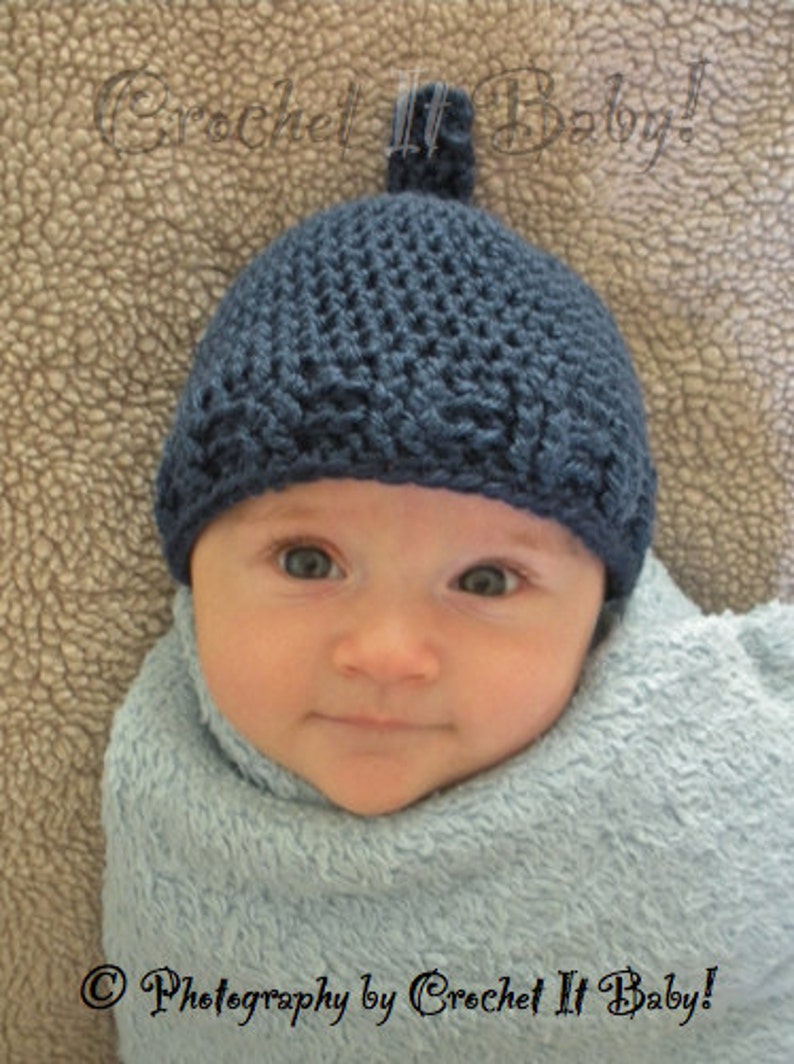 Crochet Boy Blue Pixie Hat 4 Sizes PATTERN ONLY Etsy