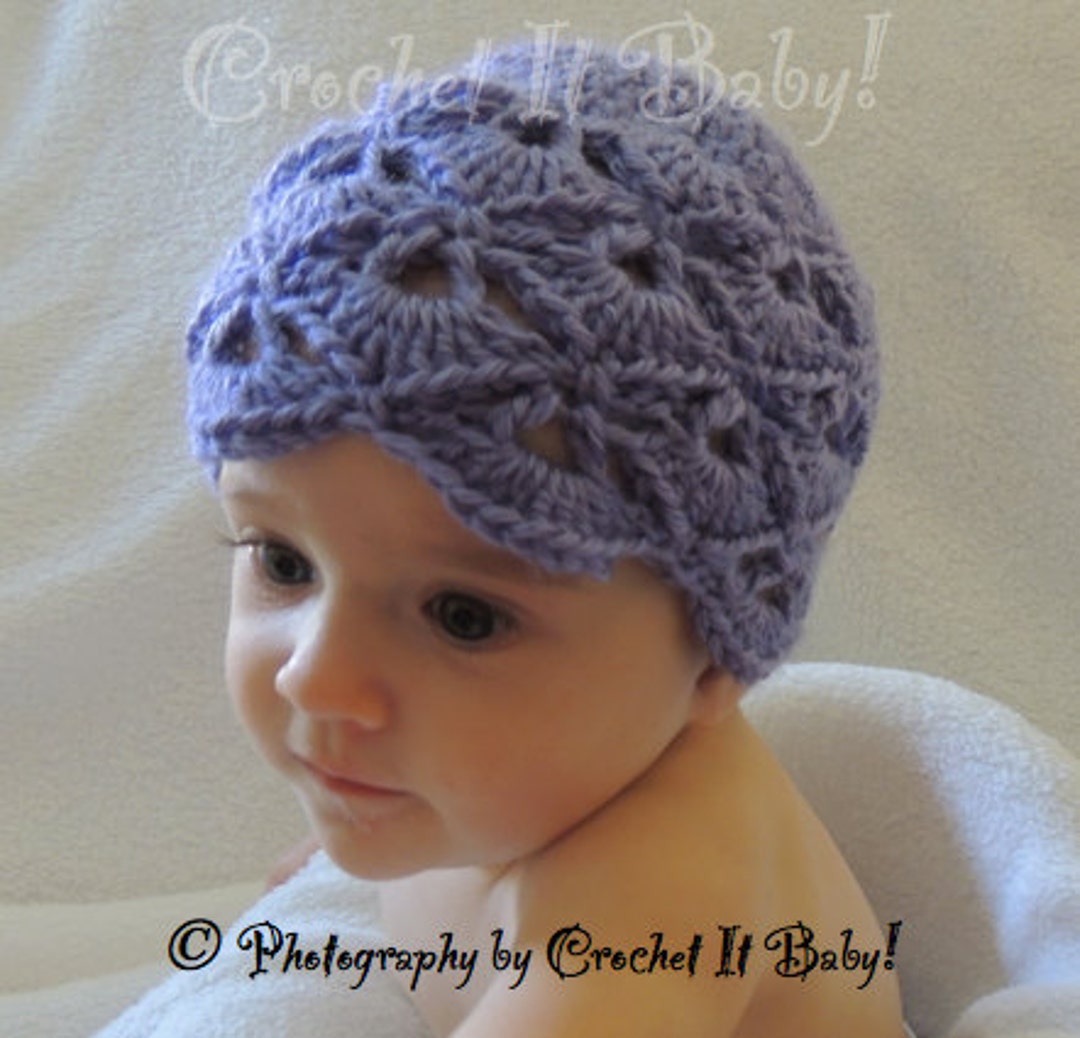 Crochet Fanned-v-stitch Hat 4 Sizes PATTERN ONLY - Etsy