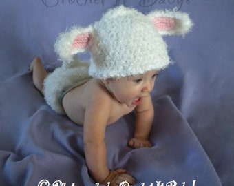 Crochet Little Lamb Hat (4 Sizes) - PATTERN ONLY