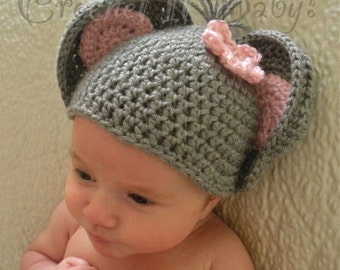 Crochet Little Mouse Hat (4 Sizes) - PATTERN ONLY