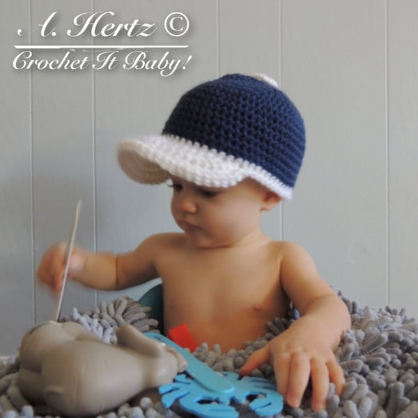 Crochet Baseball Cap - 4 Sizes - PATTERN ONLY