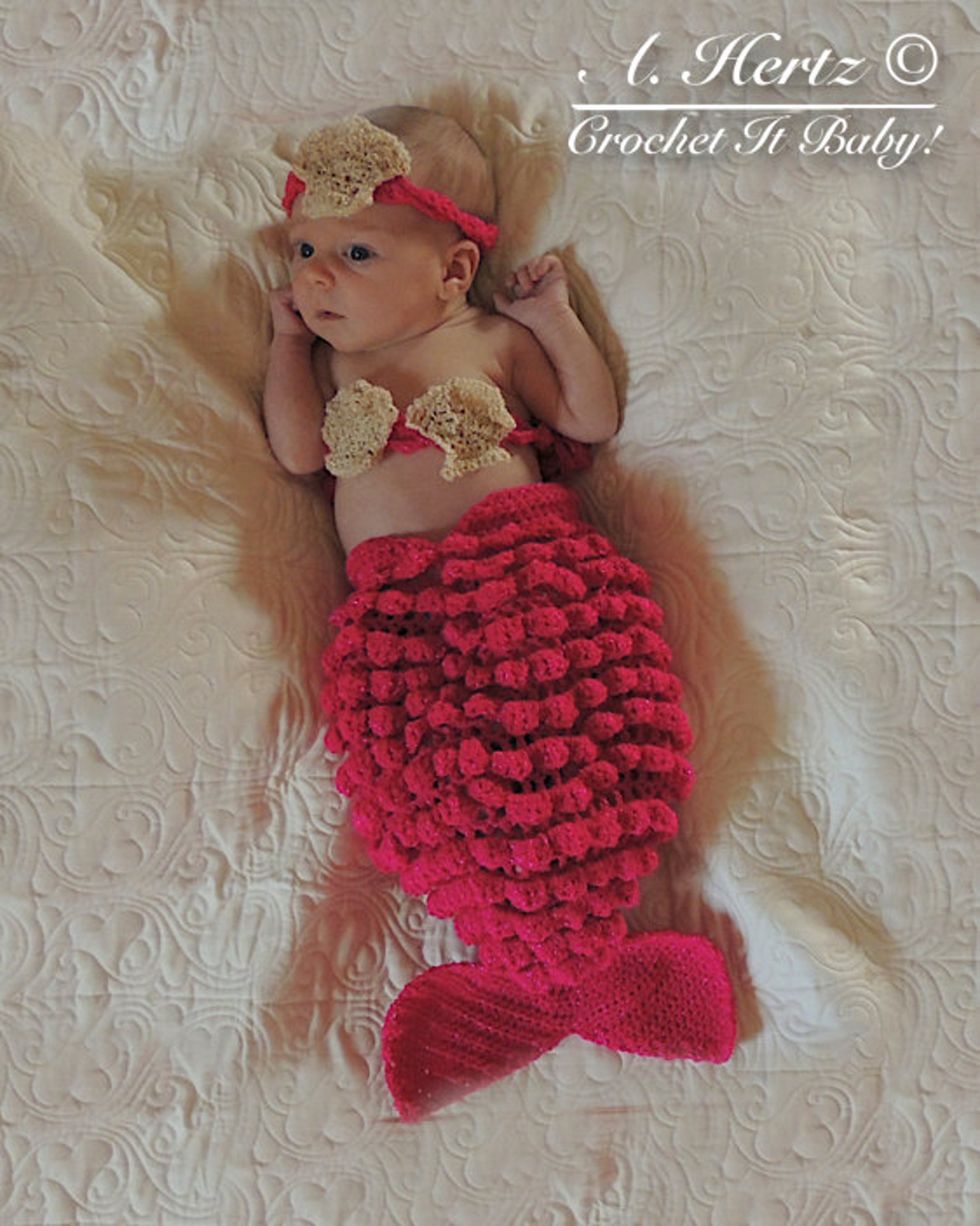 Crochet Mermaid Cocoon and Headband Photography Prop Newborn PATTERN ONLY Etsy
