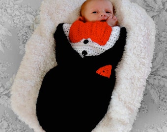 Crochet Tuxedo Cocoon Photo Prop - Newborn - PATTERN ONLY