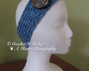 Crochet Button Headband - PATTERN ONLY