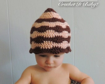 Crochet Wave Beanie Hat (4 Sizes) - PATTERN ONLY