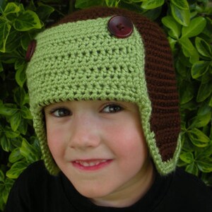 Crochet Aviator Hat (5 sizes) - PATTERN ONLY