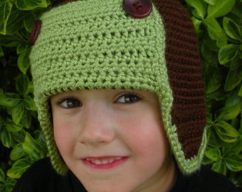 Crochet Aviator Hat (5 sizes) - PATTERN ONLY