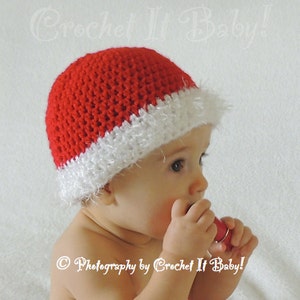Crochet Santa Baby Hat (5 Sizes) - PATTERN ONLY