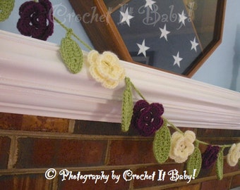 Crochet Floral Flower Garland - PATTERN ONLY