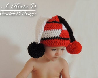 Crochet Jester Hat (Size 0 to Adult) - PATTERN ONLY