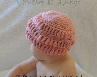 Crochet Beautiful Bullion Hat (5 Sizes) - PATTERN ONLY