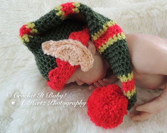 Crochet Pixie Ear Elf Hat (Sizes 0 to Teen) - PATTERN ONLY