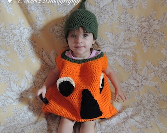 Crochet Halloween Pumpkin Costume - PATTERN ONLY