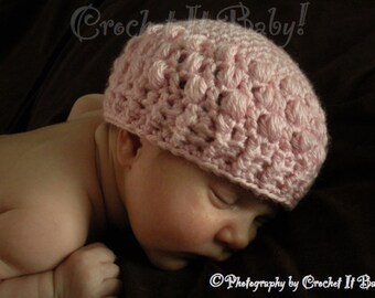 Crochet Pink Bubblegum Hat (4 Sizes) - PATTERN ONLY