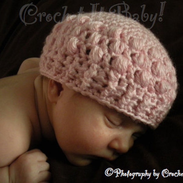 Crochet Pink Bubblegum Hat (4 Sizes) - PATTERN ONLY