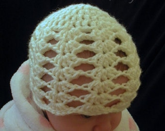 Crochet Shells and Diamond Hat (4 Sizes) - PATTERN ONLY