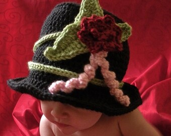 Crochet Top Hat Photo Prop for Boys or Girls - 4 sizes - PATTERN ONLY