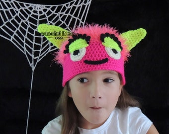 Crochet Girlie Monster Hat - Sizes 0 to Adult (PATTERN ONLY)